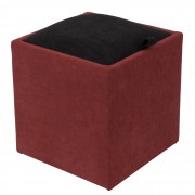 Taburet Box stofa - rosu cranberry K14/ negru K6